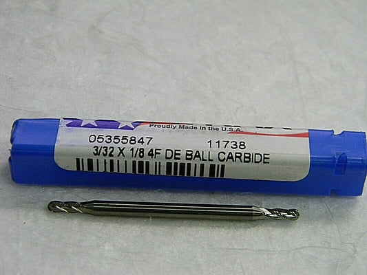 Atrax Solid Carbide Ball End Mill  3/32" Diam 3/8" LOC 4 Flute QTY 2 05355847