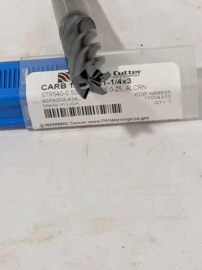 Niagara Corner Radius End Mill: 1/2" Dia, 1-1/4" LOC, 5 FL N68635