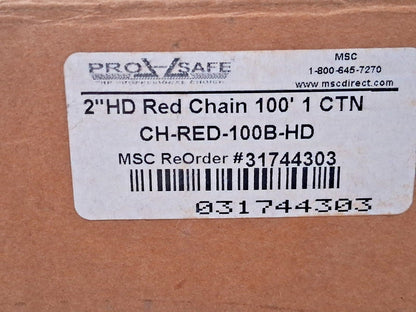 PRO-SAFE Heavy-Duty Red Plastic Chain 100FT Long 2" Wide CH-RED-100B-HD