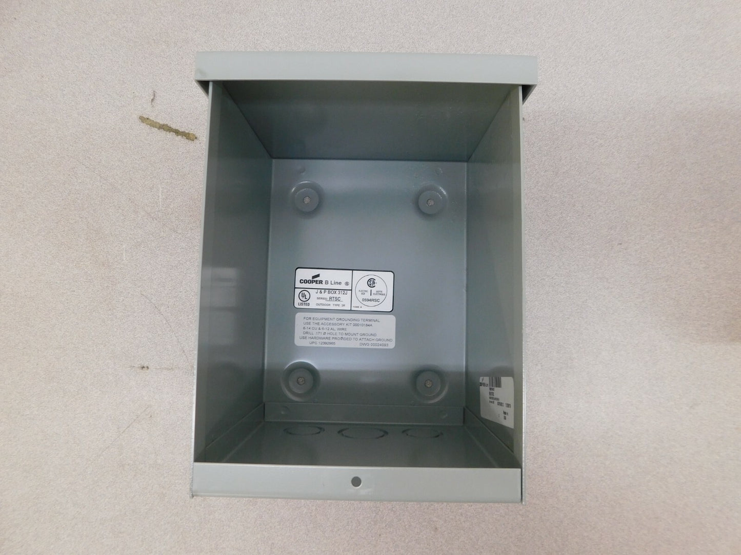 Cooper B-Line Steel Junction Box Enclosure Screw Flat Cover 866RTSC