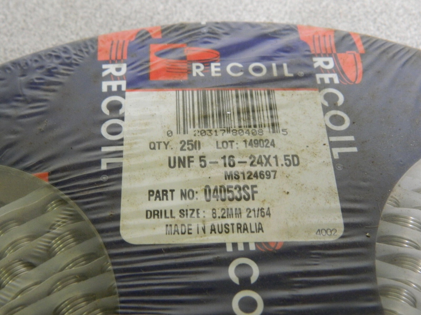 Recoil Tanged Free-Running Coil Inserts 250 Pack 5/16-24 UNF 1.5D/0.468" 04