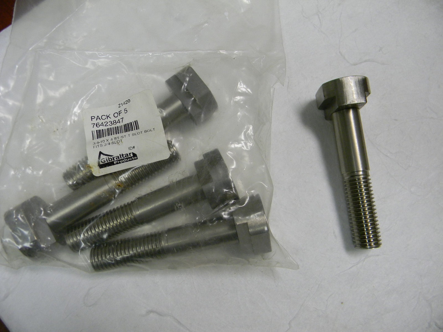 Gibraltar T Slot Bolt  3/4-10 2" TH 3/4" SW SS T Slot Bolt QTY 5 76423847