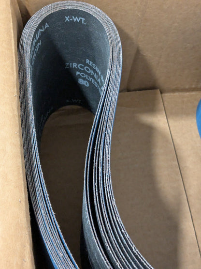 Norton Abrasive Belt: 6" Wide, 60" OAL, 80G, Zirconia Alumina Qty 10 78072728955