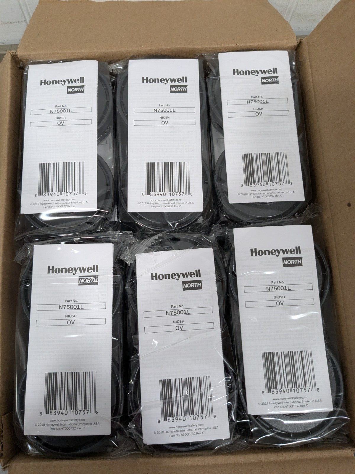North Organic Vapor Series 7700, Protects Against Organic Vapor 18 PAIRS N75001L