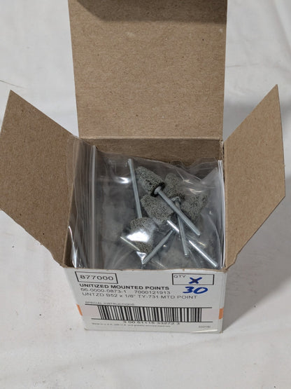 SA Mounted Point: 3/4" Thick, 1/8" Shank Dia, B52, Fine Box of 30 7000121913