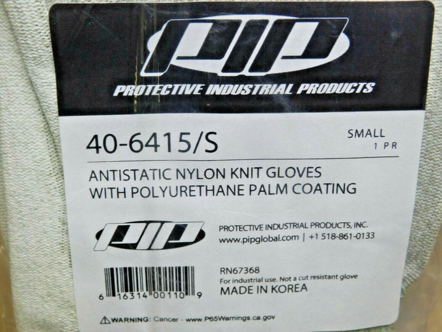 12 PAIRS PIP Antistatic Nylon Knit Gloves Polyurethane Palm Size SMALL 40-6415/S