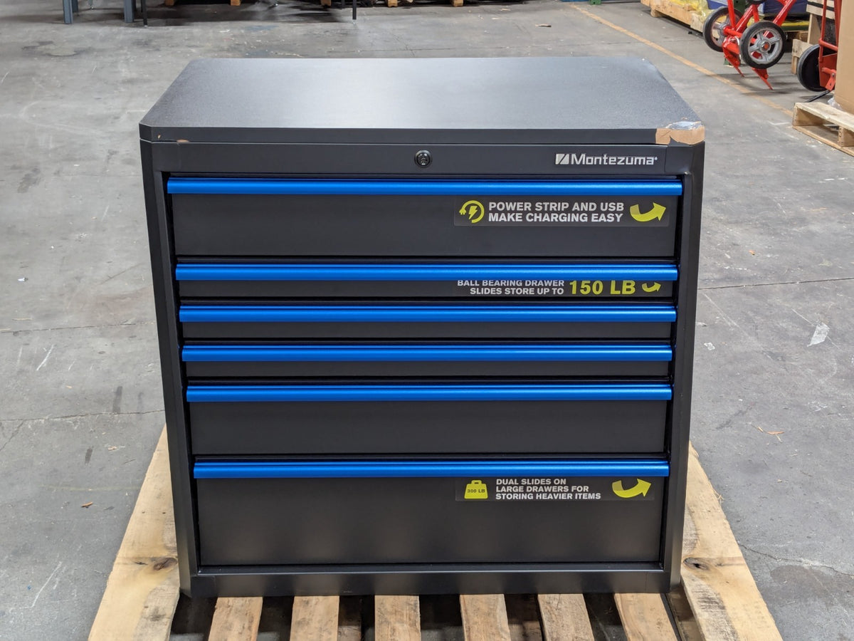 Montezuma 6 Drawer Tool Box Roller Cabinet 36" W. x 24" D. Scratch N Dent