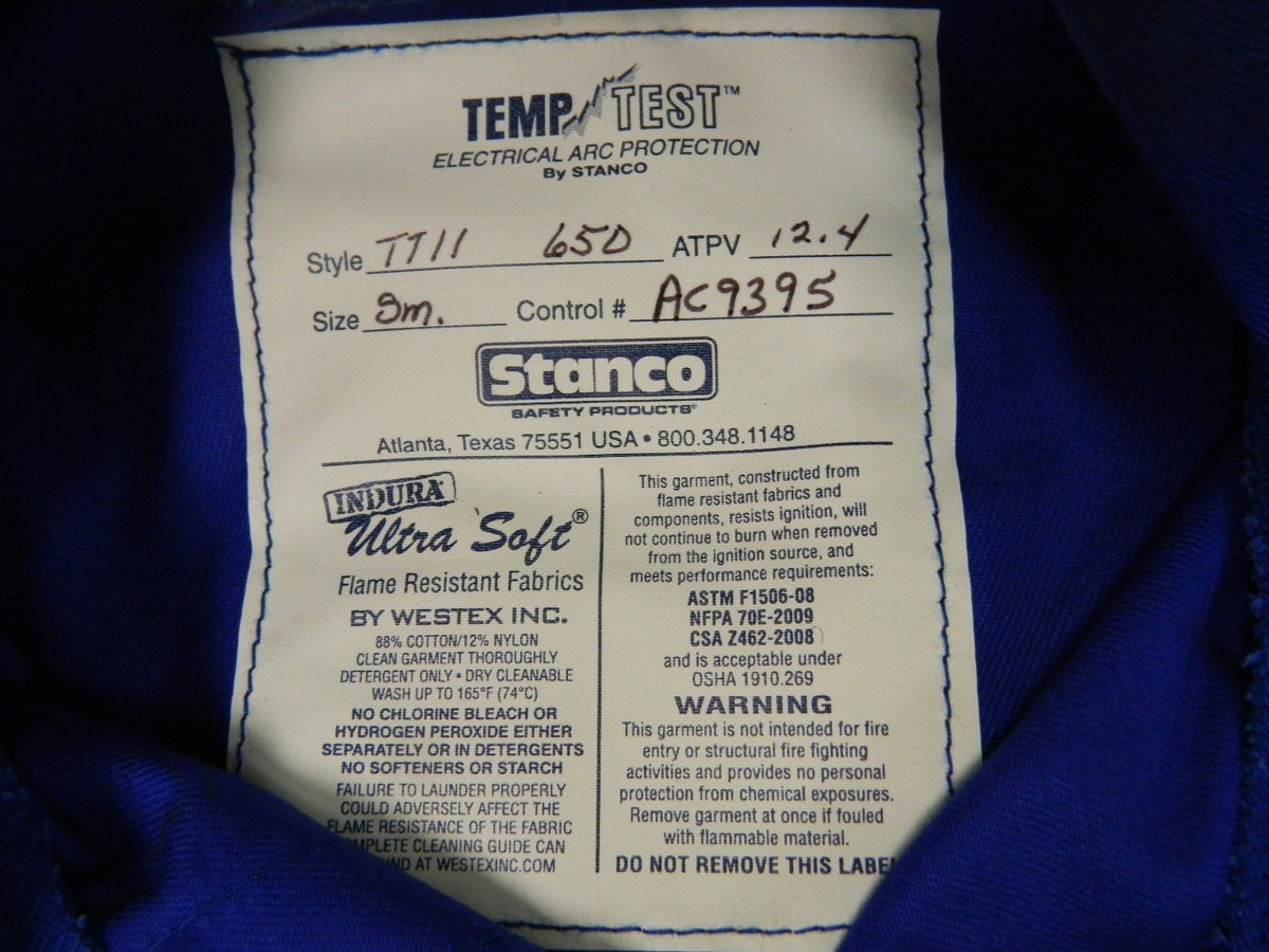 Stanco Temp Test Electric ARC Protection Jacket Size S 50" Length TT11650-S