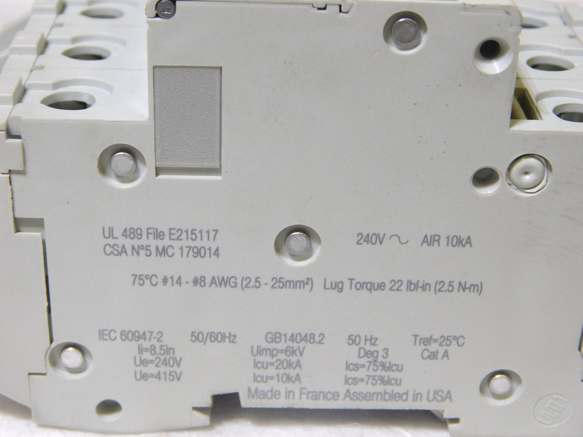 Schneider Electric  Miniature Circuit Breaker Multi 9 Range C60 UL489 3P 60177