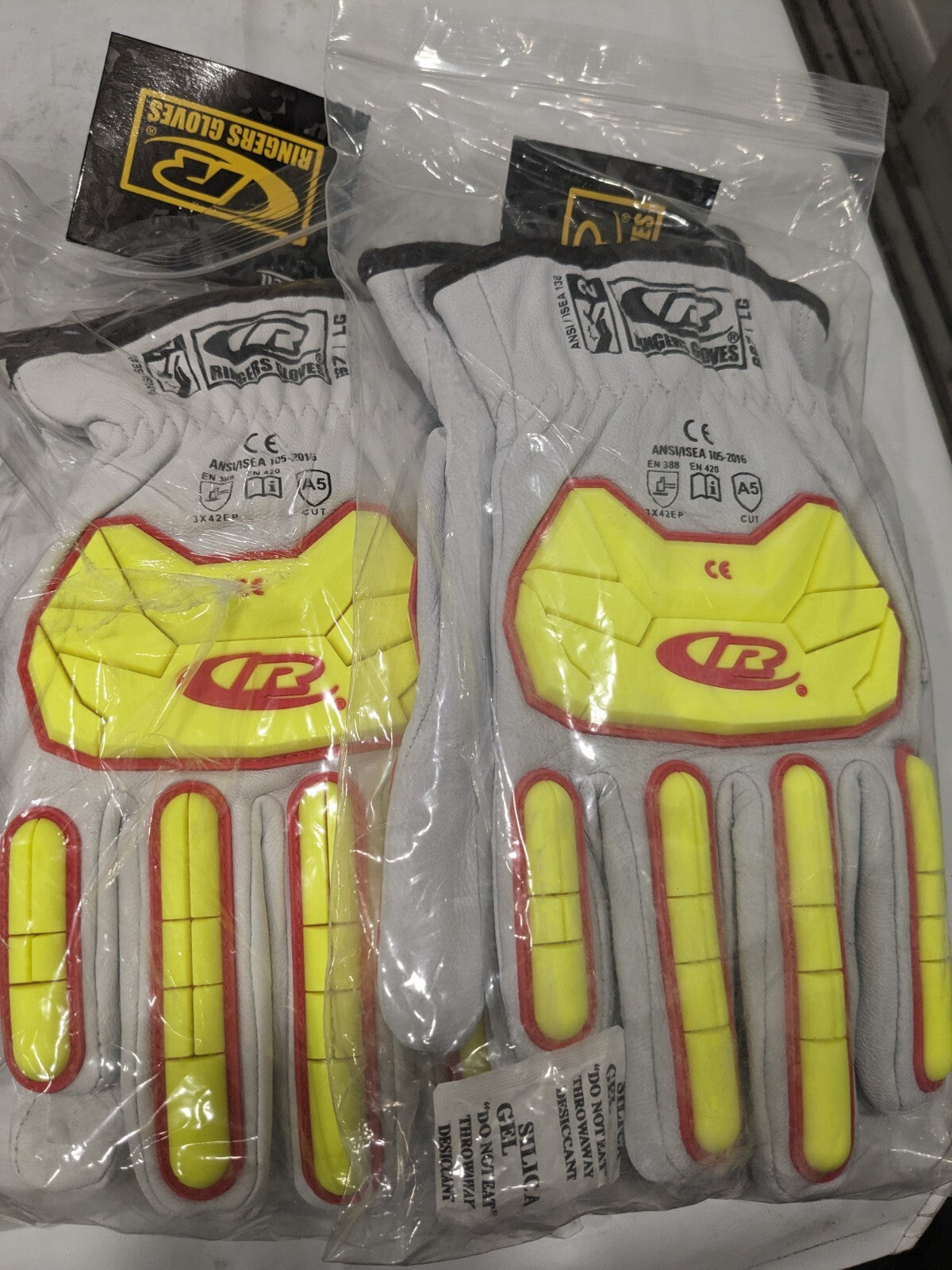 RINGERS GLOVES large Leather Gloves Drivers Glove, Goatskin Qty 2 667