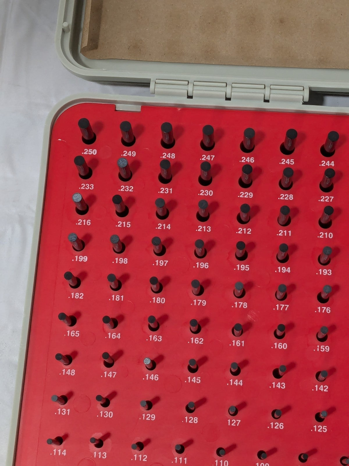 Vermont Gage 190 Pc Class ZZ Plug Gage Set: 0.061 to 0.25" Range 901100400