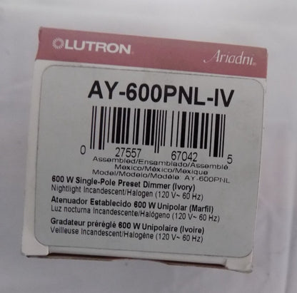 Lutron AY-600PNL-IV Ariadni Dimmer with Locator Night Light Ivory