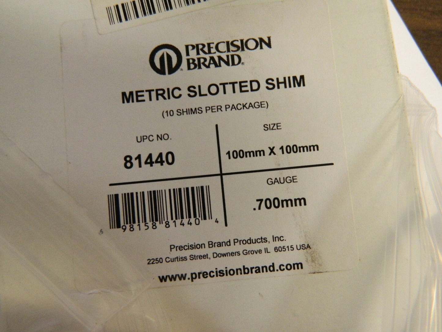 Precision  4" Long x 100 mm Wide x 0.7 mm Thick Slotted Shim Stock QTY 10 8