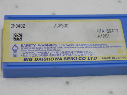 BIG DAISHOWA SEIKI CM0402  Carbide Inserts  ACP300 QTY 9 CM0402