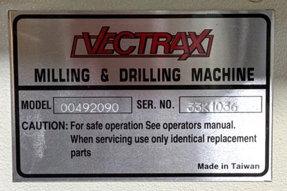 Vectrax Mill / Drill Machine  20" Swing 170 - 2000 RPM 220v 3ph *Scratch & Dent*