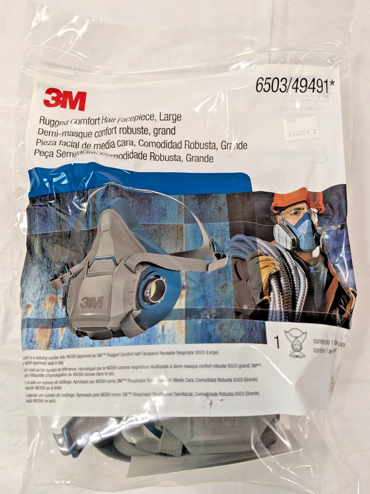 3M Rugged Comfort Half Facepiece Large 6503/49491