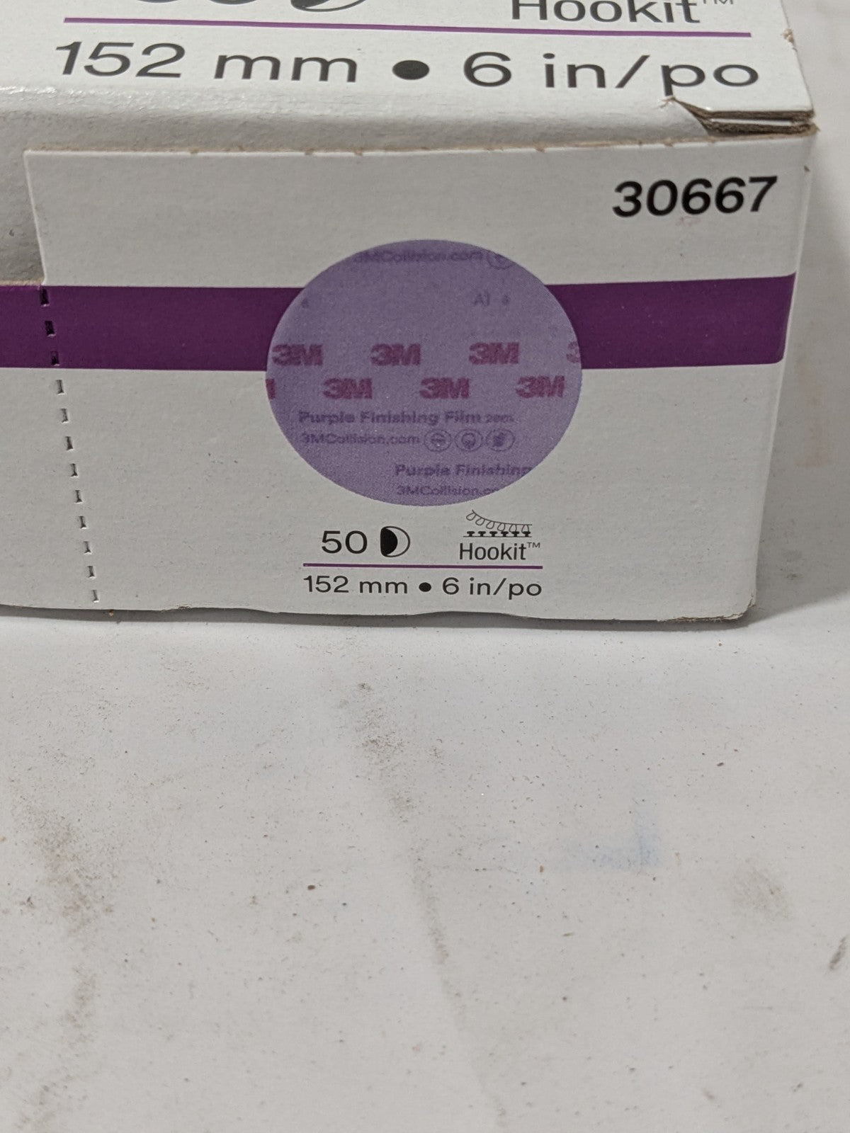 3M Hook &amp; Loop Disc: 6" Dia, 1500 Grit, Coated, AO Box of 50 7100122795