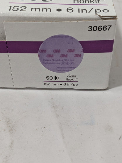 3M Hook &amp; Loop Disc: 6" Dia, 1500 Grit, Coated, AO Box of 50 7100122795