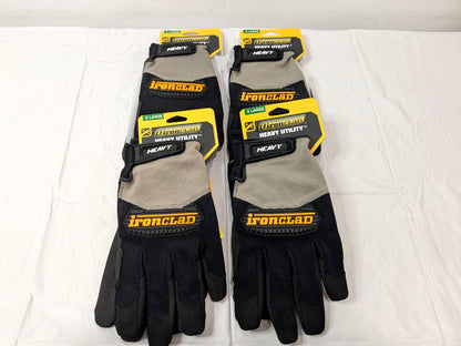 4 PACK Ironclad Heavy Utility Gloves X-Large HUG-05-XL