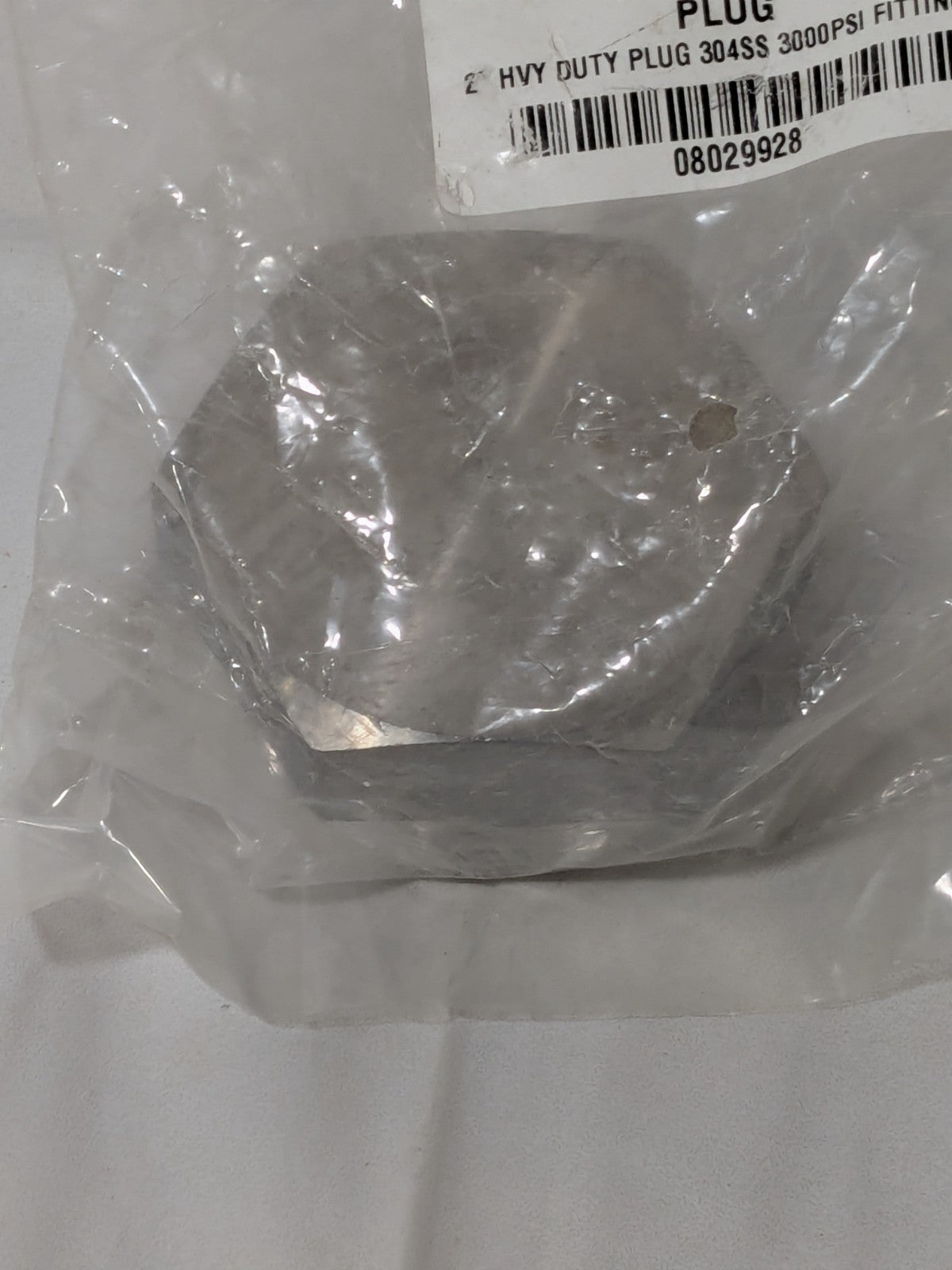 Pipe Hex Plug: 2", 304 & 304L Stainless Steel Qty 2 08029928