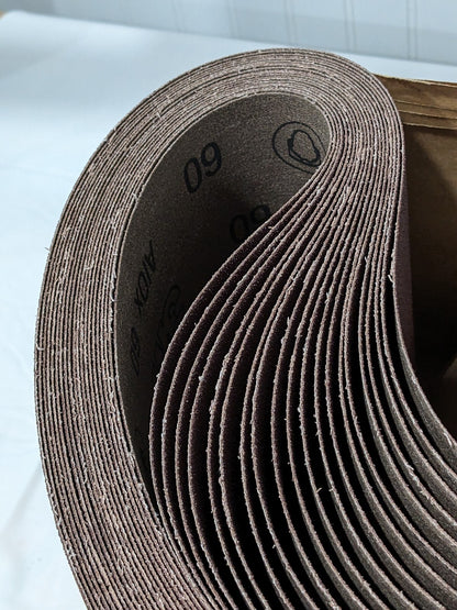 3M Abrasive Belt: 9" Wide, 48" OAL, 60 Grit, Aluminum Oxide Qty 20 7010361752