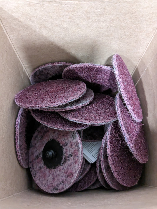 3M Quick-Change Disc: Roloc TR, 3" Dia, Ceramic AO, Non-Woven 7100007318