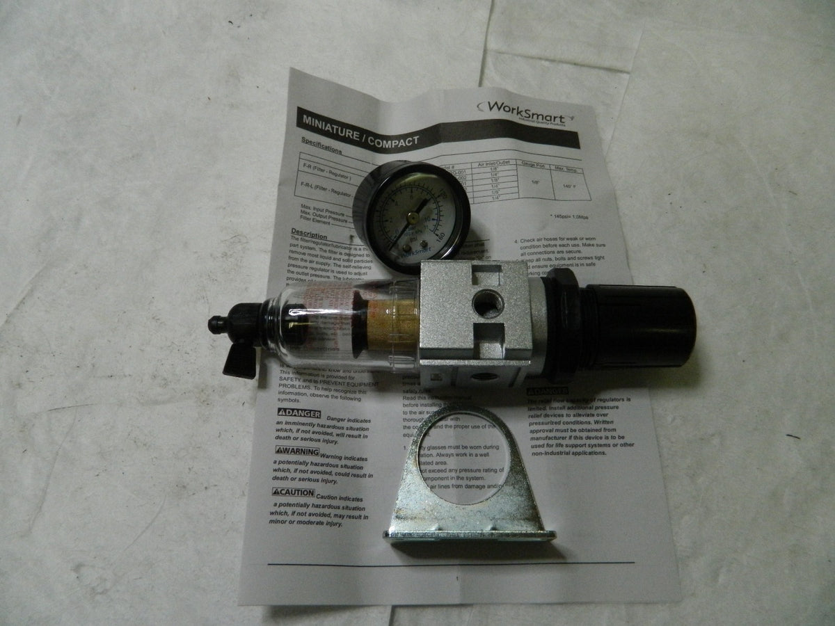 Worksmart Integral Filter Regulator 1/8" NPT Miniature WS-PN-FLRG-001