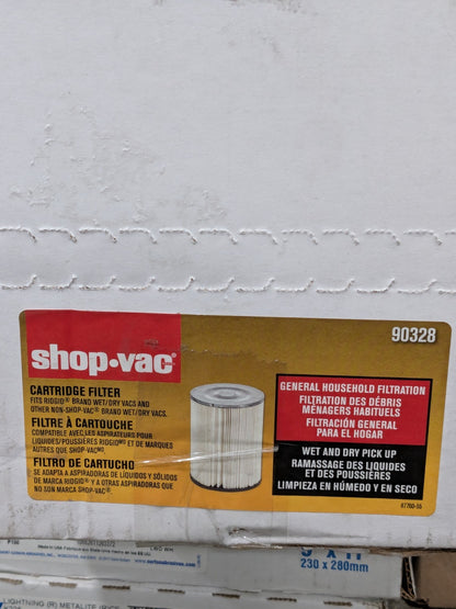 (2)Cartridge Filter for Craftsman & Ridgid Vacuums, 9.3" H, 6.6" OD, 4-1/2" I.D.