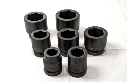Proto 7 Pcs Impact Socket Set 1" Drive 6PT 1-1/16" to 2-3/16" J76103 INCOMPLETE