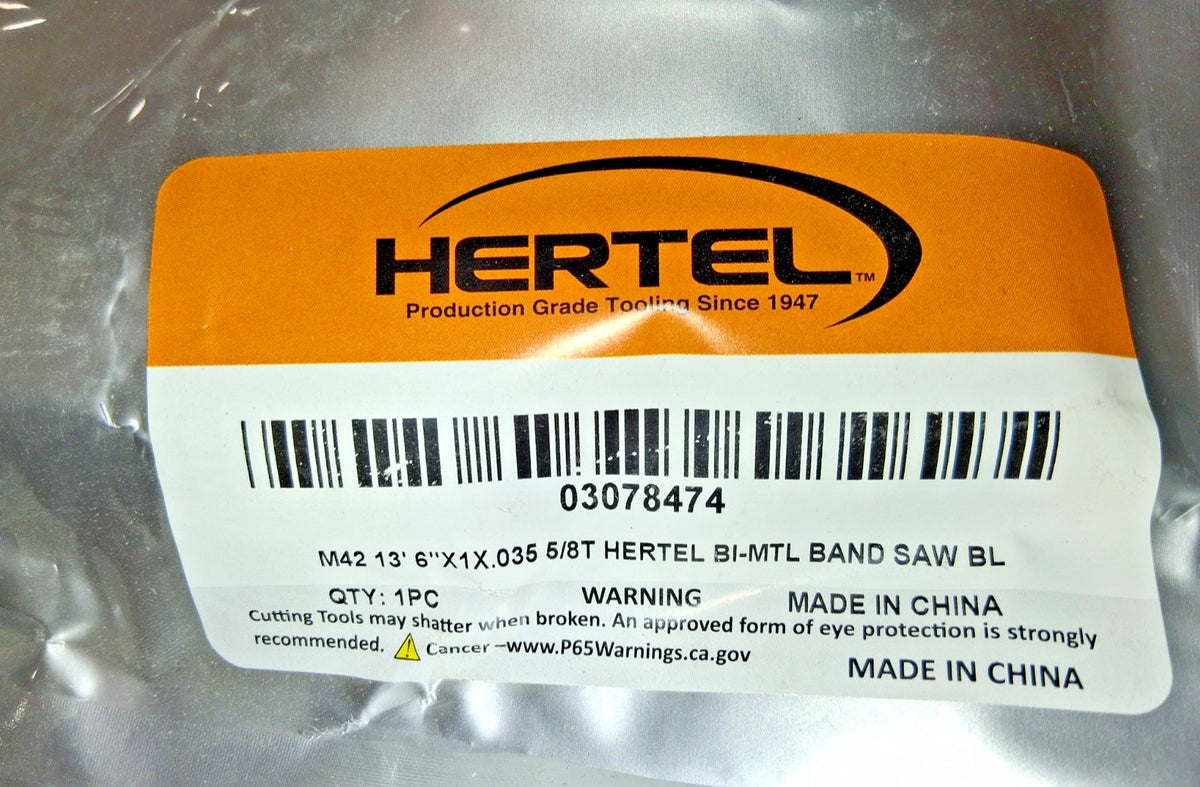 Hertel Welded Band Saw Blade 5 to 8 TPI 13' 6 L x 1" W 03078474