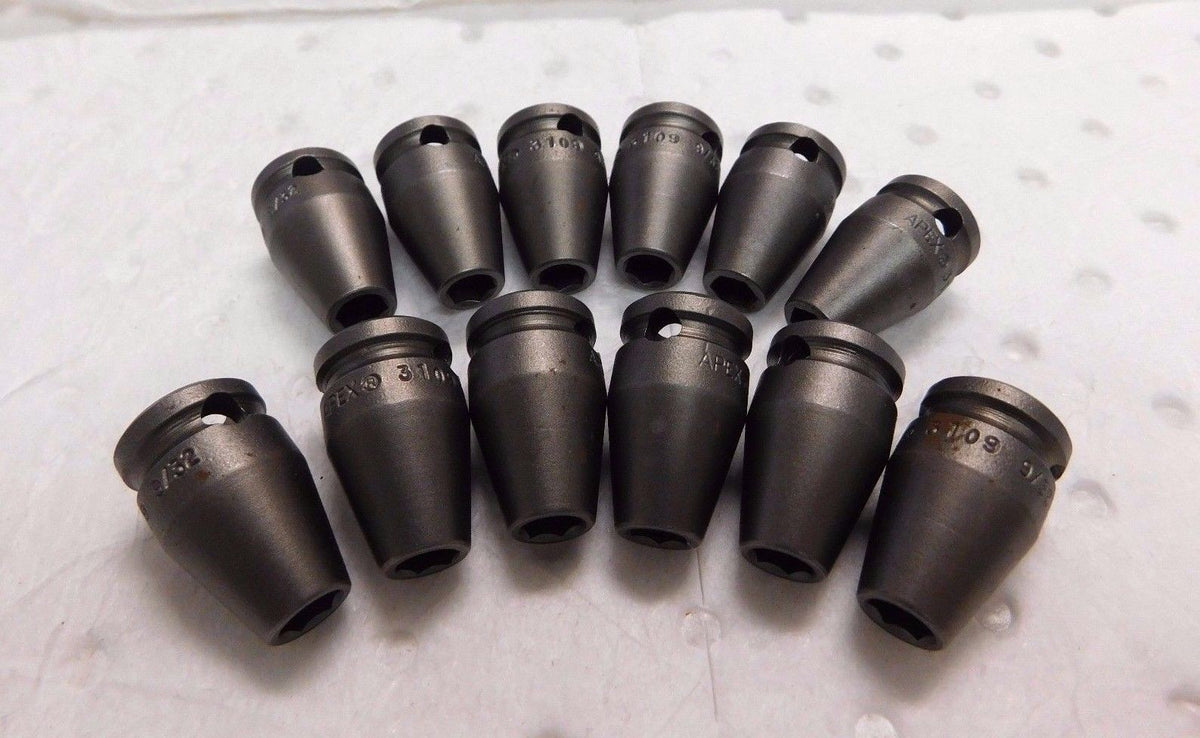 Apex Standard Impact Socket 9/32" x 3/8" Drive 6PT QTY 12  3109