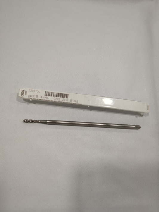 OSG Extension Tap: 4-40, 2 Fl H2, Bright/Uncoated HSS Spiral Flute 1296100