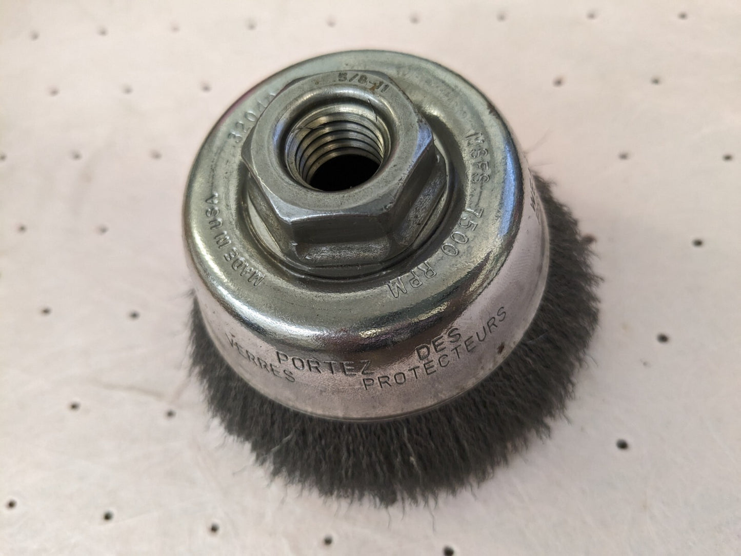 OSBORN Cup Brush: 3-1/2" Dia, 0.006" Wire Dia, Steel, Crimped 0003204000