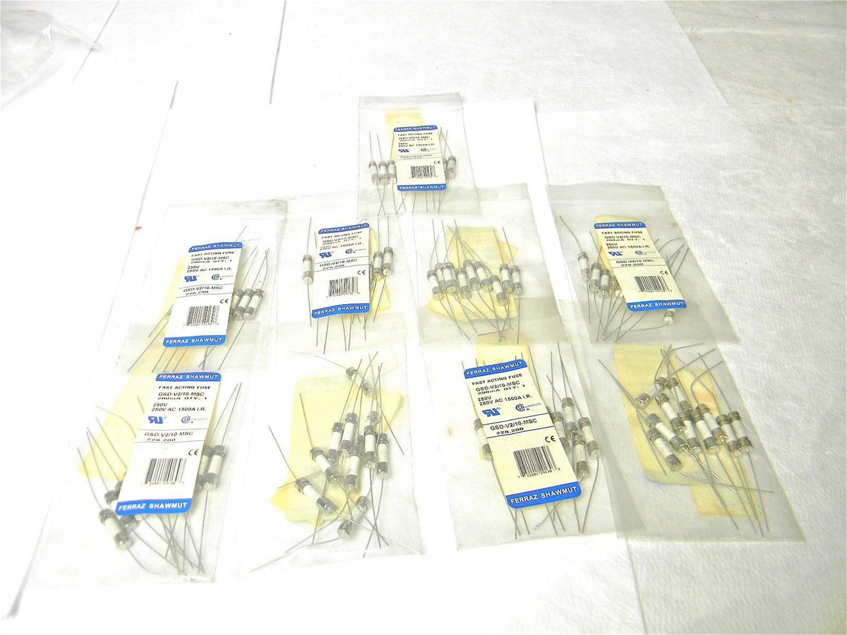 Ferraz Shawmut Fast Acting Glass Fuse 250V .16A Pigtail Leads Qty100 GDG-V16/100