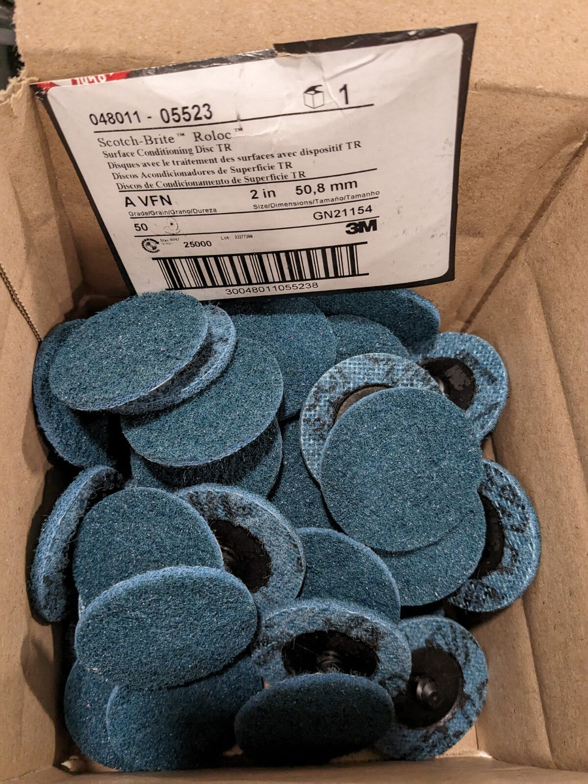 3M Quick-Change Disc: Roloc TR, 2" Dia, Alum. Oxide Qty 50 7000000750