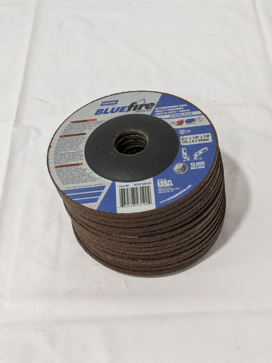 (14) Norton Depressed-Center Wheel 4-1/2" Dia, 1/8" Thick, 7/8" Hole 66252843190