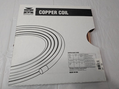 Mueller Industries Copper Seamless Tube 20 Ft Long X 1/2" OD X 3/8" ID LSC3020P