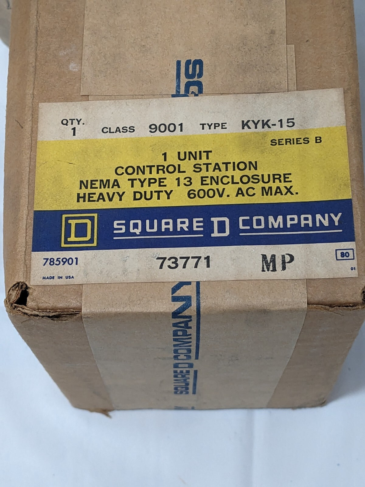 Square D Heavy Duty 600V AC Unit Control Station "Stop" 9001-KYK-15