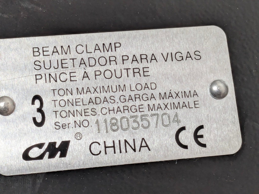 CM 3 Ton Screwlock Clamp 12-1/2" Flange Width 09003W