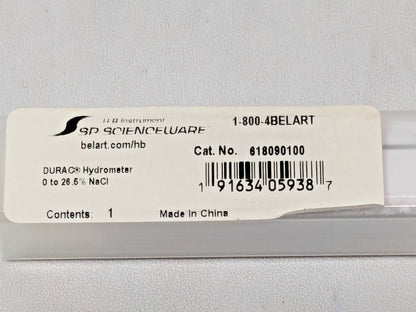 Bel-Art DURAC Salt Brine Hydrometer 0 to 26.5% 618090100