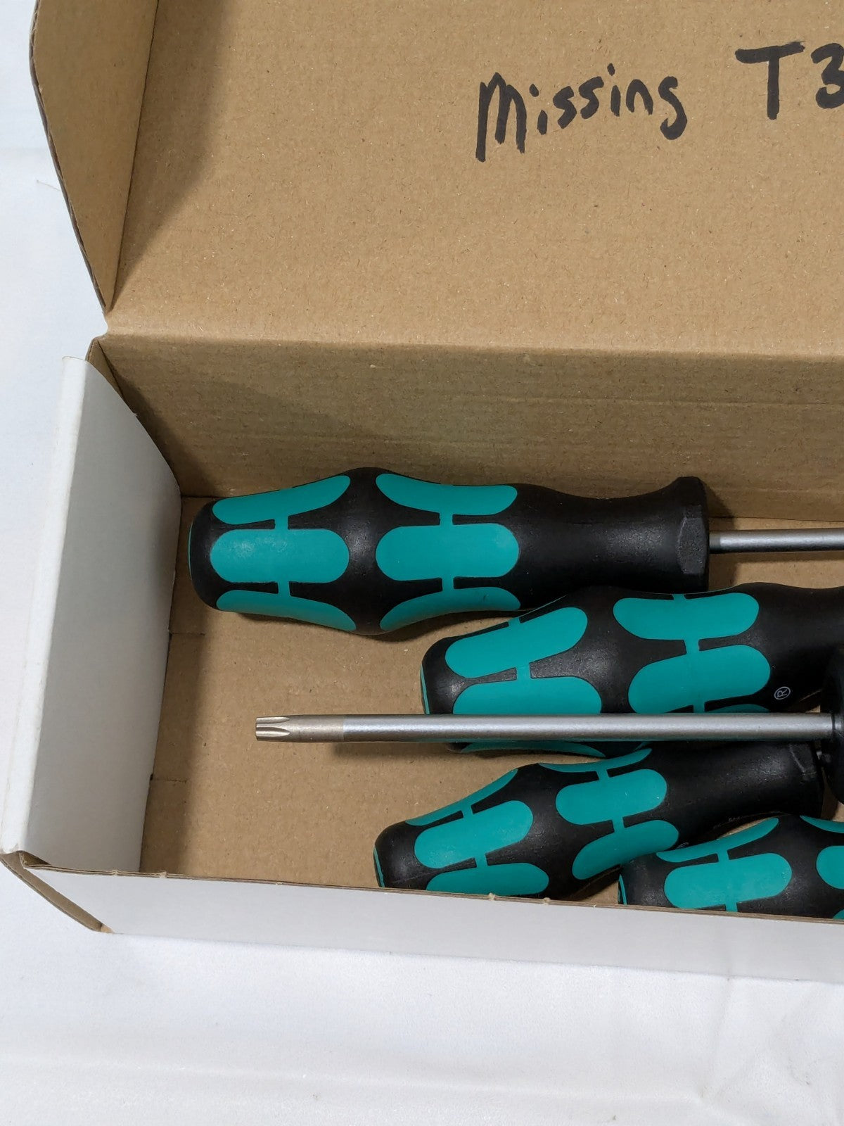 WERA 5 Piece T8 to T25 Torx Driver Set 05345221001 MISSING T30