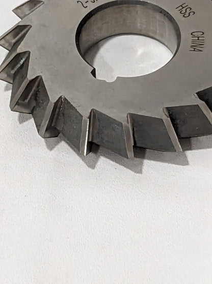 Double Angle Milling Cutter: 90 °, 2-3/4" Dia, 1/2" Width, 1" Arbor 328-6211
