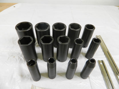 PROTO Deep Impact Socket Set: 14 Pc 3/8 to 1-1/2" Socket J74116 INCOMPLETE
