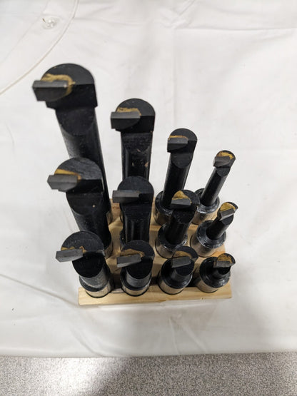 12 Pc Boring Bar Set 7/16 to 13/16" Min Diam, 3-1/8 to 6-1/2" OAL 375-1602