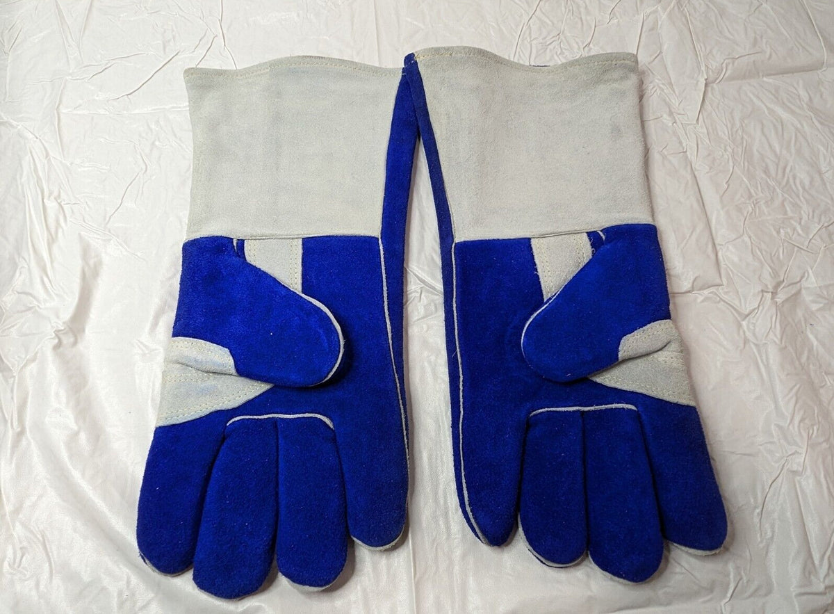 6 PAIRS of Blue Welding Gloves Side Split Cowhide 14"L Size LARGE 1250B