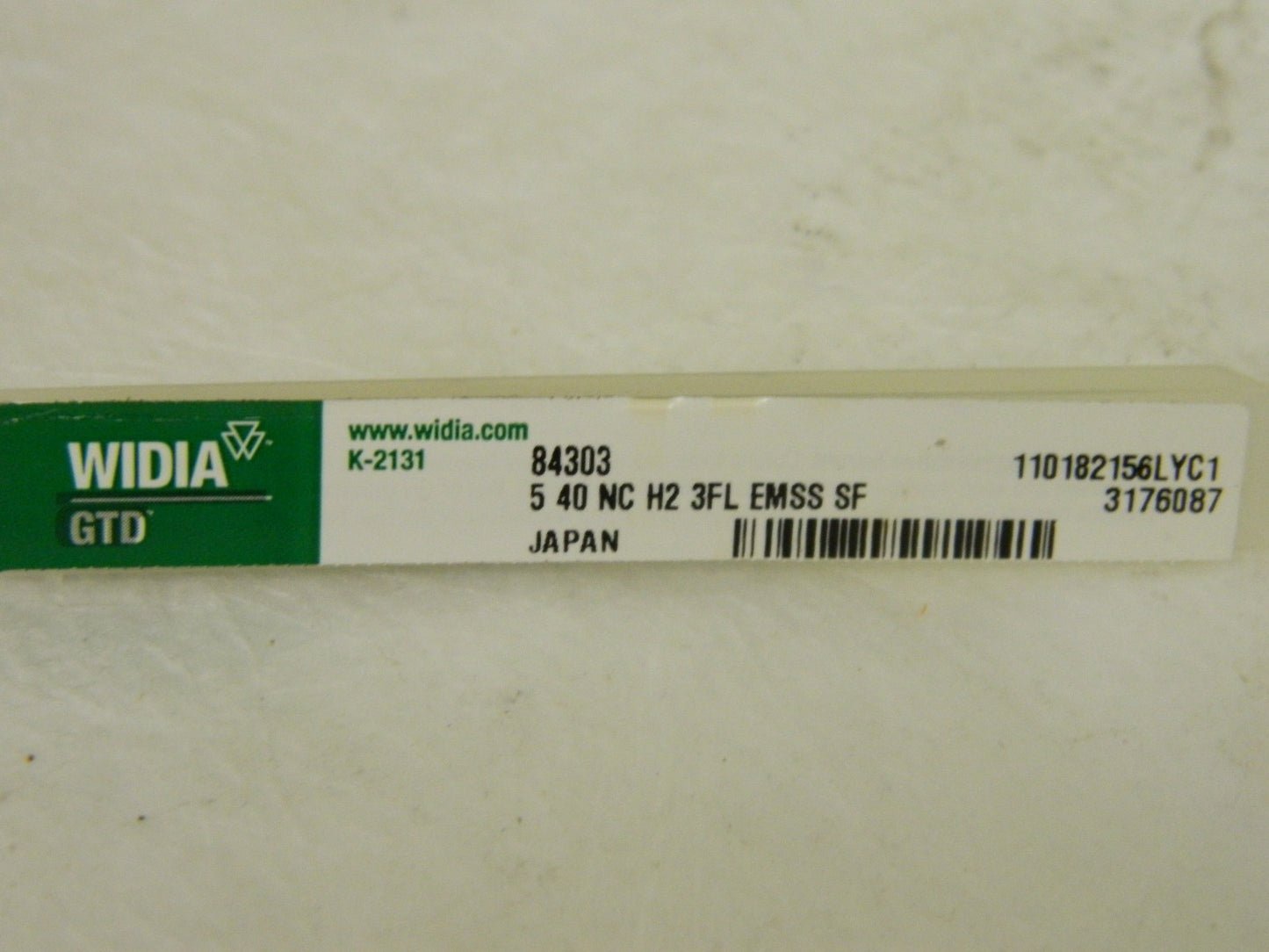 Widia GTD Spiral Flute Tap 5-40 NC H2 3-Flute HSS-E TiCN QTY 6  84303