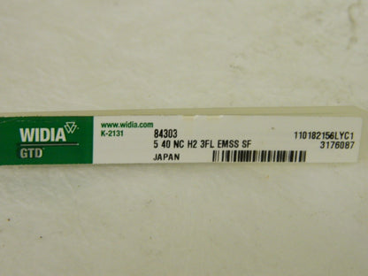 Widia GTD Spiral Flute Tap 5-40 NC H2 3-Flute HSS-E TiCN QTY 6  84303