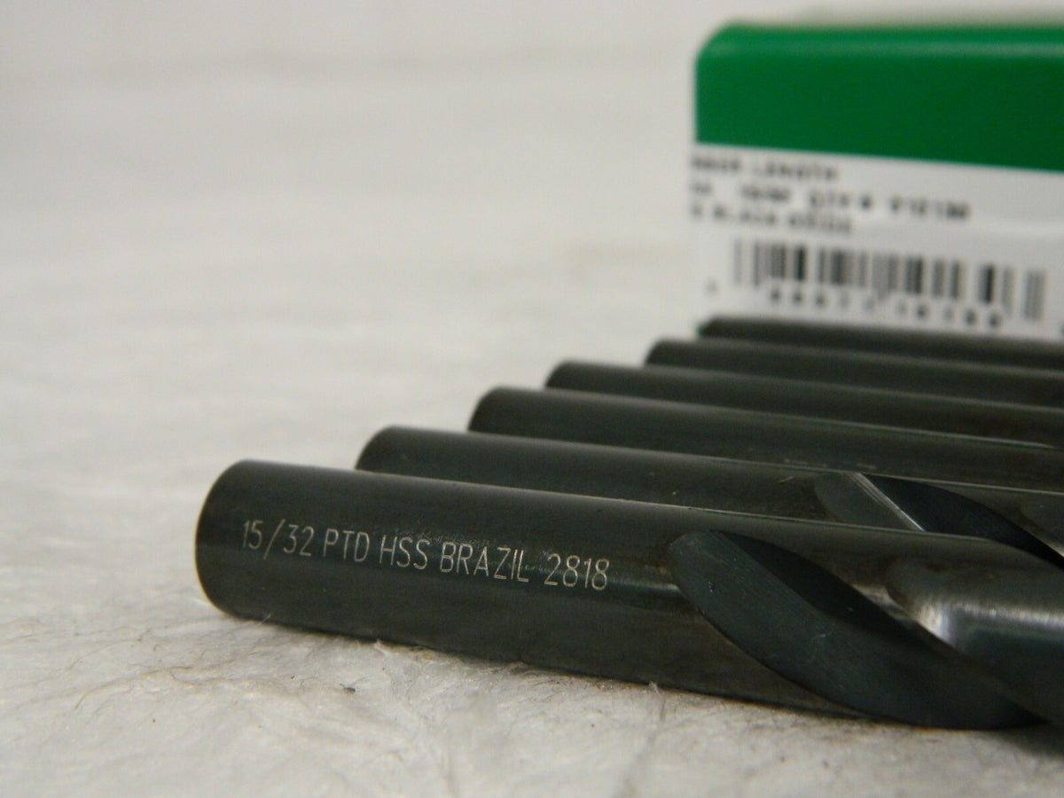 Precision Twist Drill High Speed Steel Jobber Drill 15/32" 118° Qty 6 01013