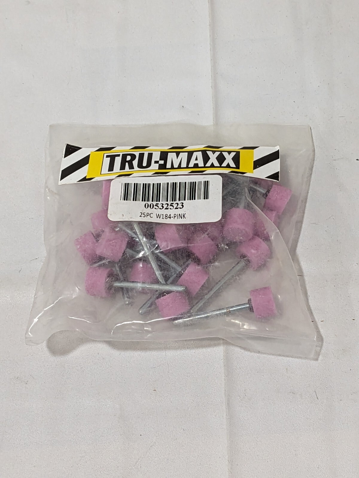 Tru-Maxx Mounted Point: 3/8" Thick, 1/8" Shank Dia, 80G Qty 25 W184-PINK
