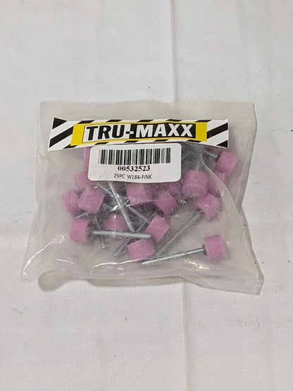 Tru-Maxx Mounted Point: 3/8" Thick, 1/8" Shank Dia, 80G Qty 25 W184-PINK